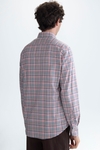 Gingham check twill shirt