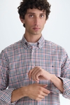 Gingham check twill shirt