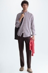 Gingham check twill shirt