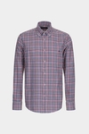 Gingham check twill shirt
