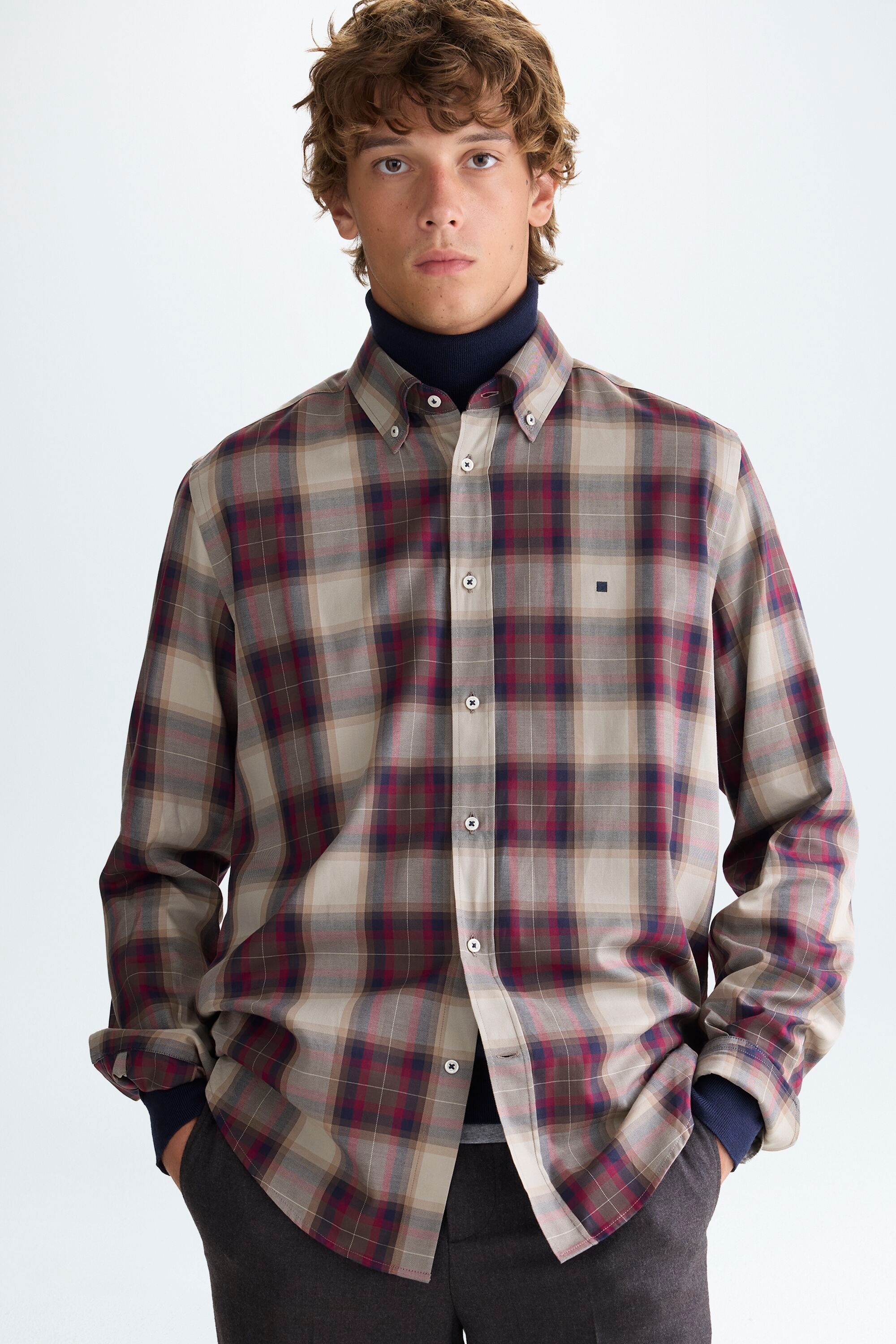 Camisa sarga cuadros - MULTICOLOR
