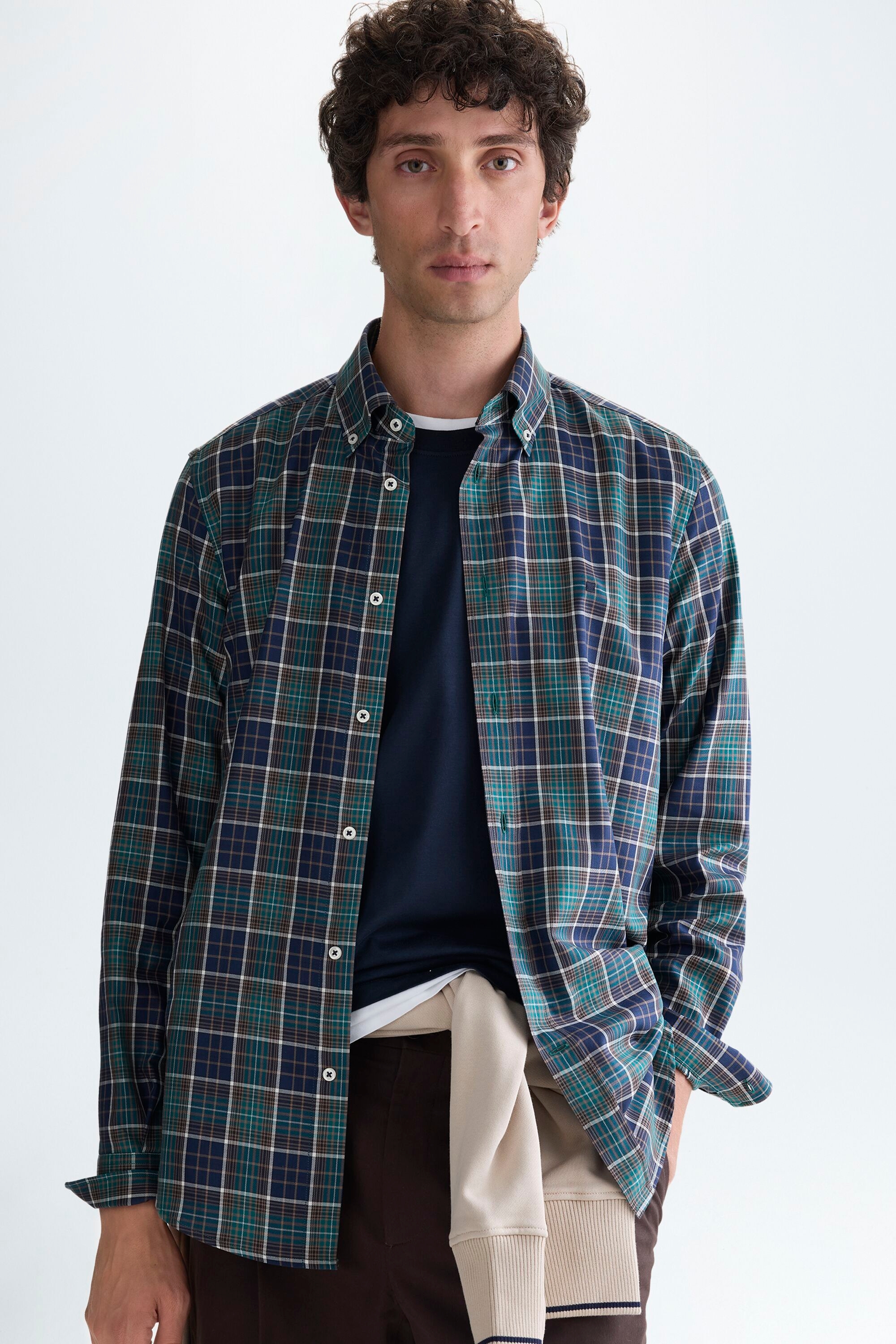 Chequered twill shirt