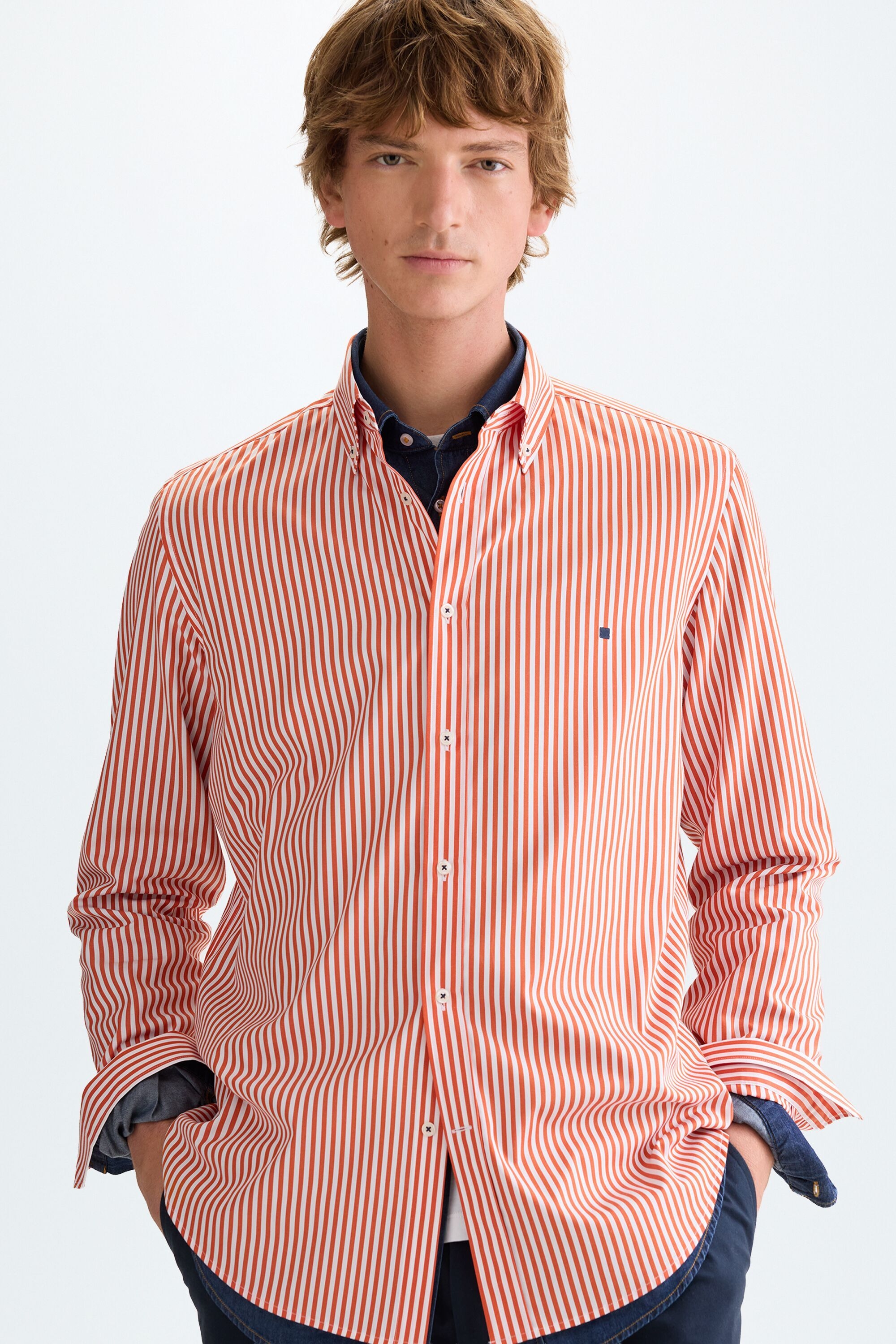Candy stripe poplin shirt