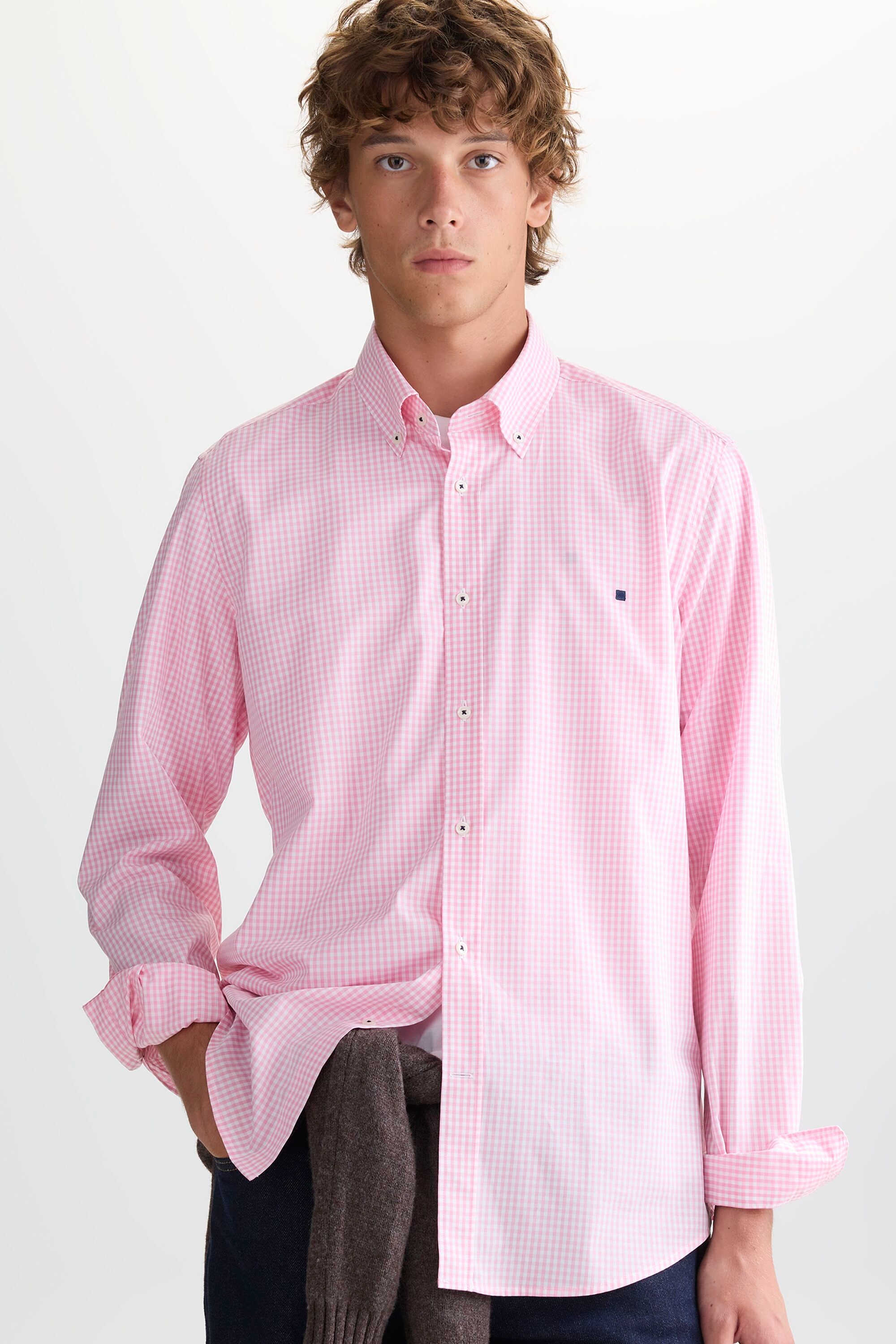 Camisa popelín cuadro Vichy - ROSA/BLANCO