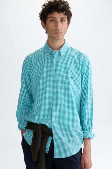 GINGHAM CHECK POPLIN SHIRT