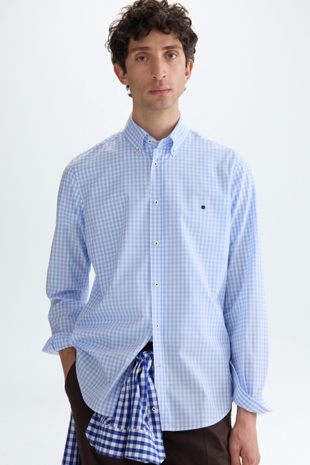 GINGHAM CHECK POPLIN SHIRT
