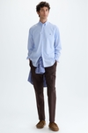 Gingham check poplin shirt