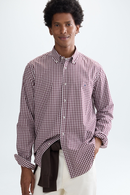 GINGHAM CHECK POPLIN SHIRT