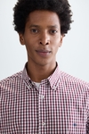 Gingham check poplin shirt