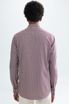 Gingham check poplin shirt