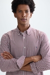 Gingham check poplin shirt