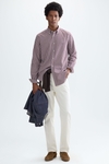Gingham check poplin shirt