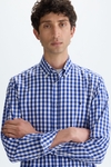Gingham check poplin shirt