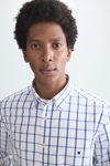 Windowpane check poplin shirt