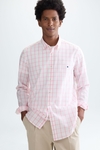 Windowpane check poplin shirt