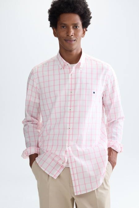 WINDOWPANE CHECK POPLIN SHIRT