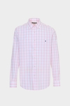 Windowpane check poplin shirt