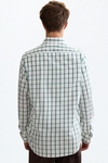Windowpane check poplin shirt