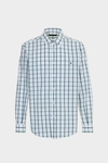 Windowpane check poplin shirt