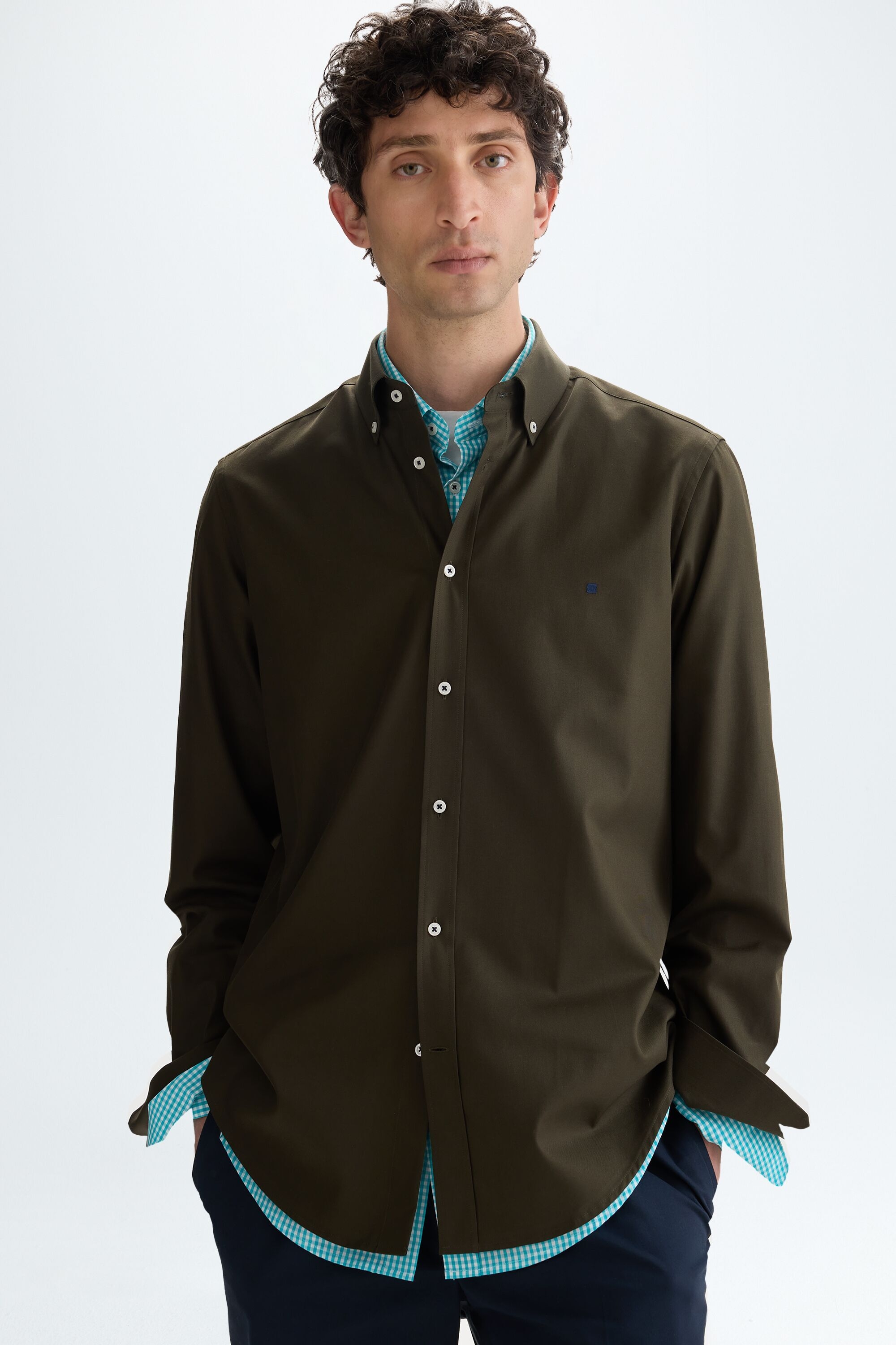 Washed twill shirt