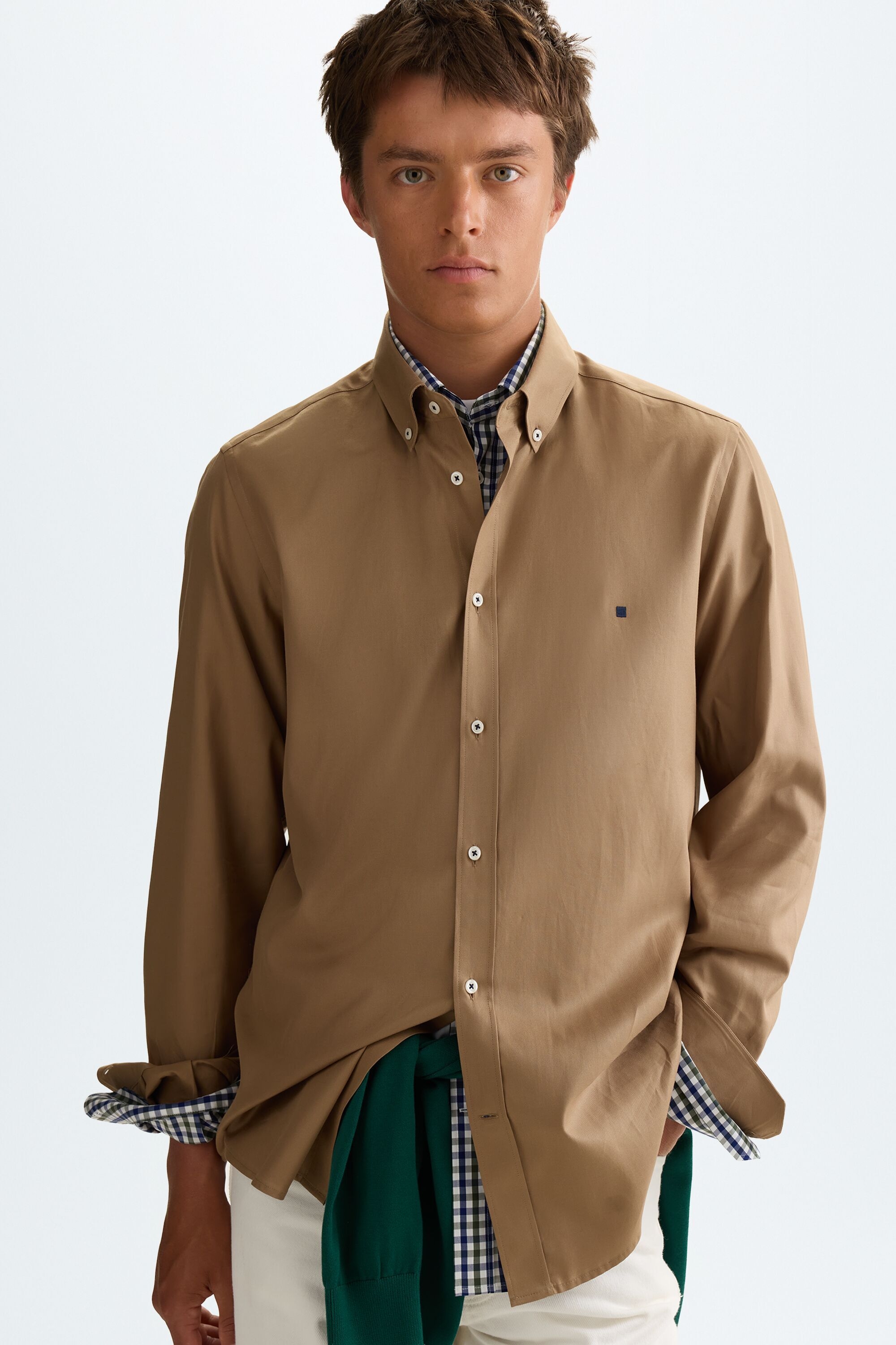 Washed twill shirt