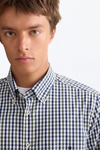 Gingham check poplin shirt