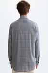 Gingham check poplin shirt