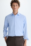 Spread collar textured shirt