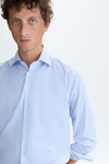 Spread collar Oxford pinstripe shirt