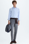 Spread collar Oxford pinstripe shirt