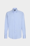 Spread collar Oxford pinstripe shirt