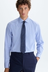 Spread collar Oxford pinstripe shirt