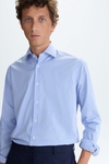 Spread collar Oxford pinstripe shirt