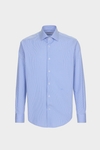 Spread collar Oxford pinstripe shirt