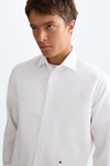 Camisa nido de abeja cuello italiano