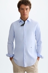 Camisa nido de abeja cuello italiano