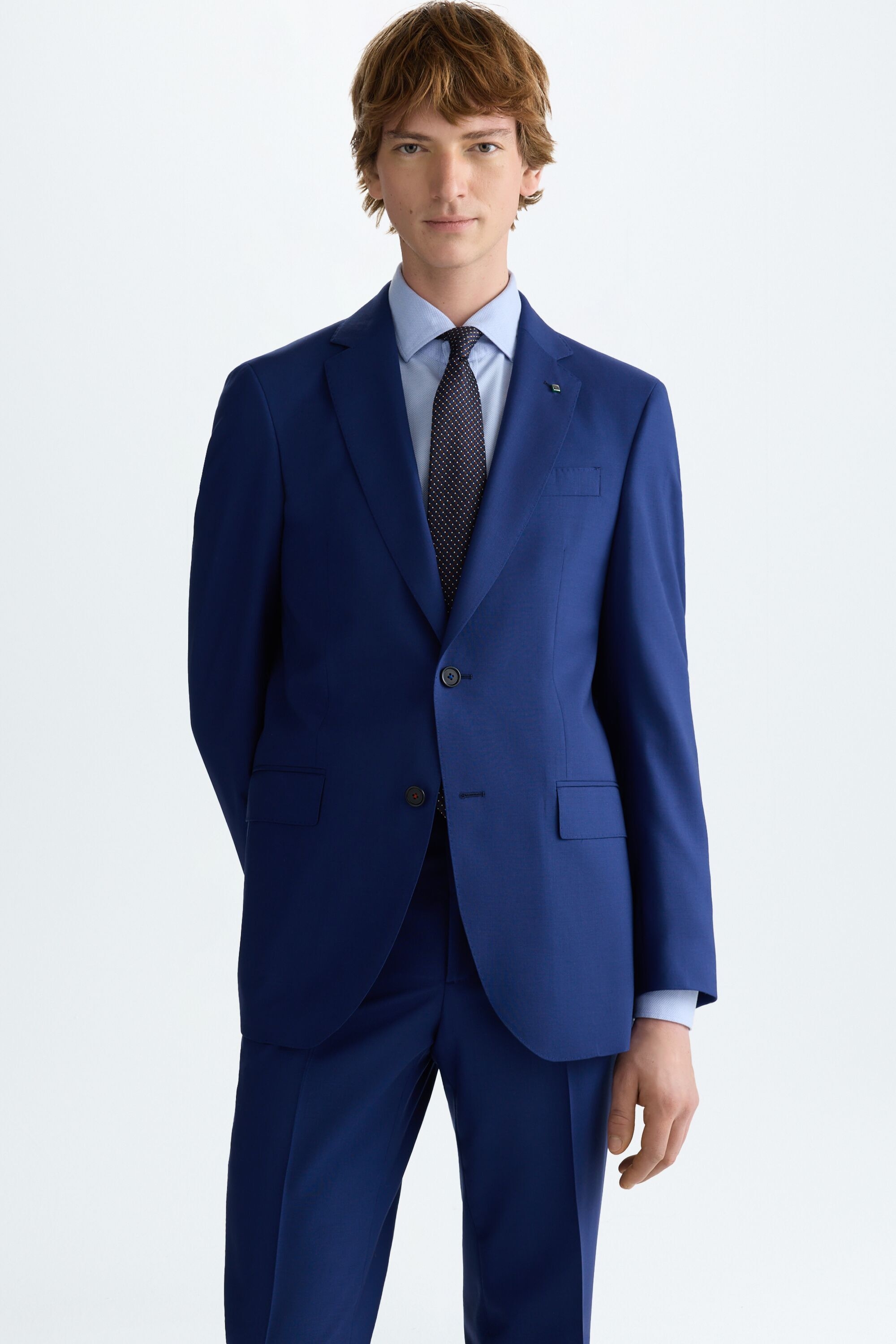 Tropical wool classic fit suit jacket - INK BLUE