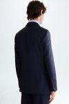 Textured wool classic fit suit jacket