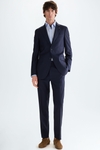 Textured wool classic fit suit jacket
