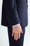 Textured wool classic fit suit jacket