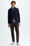 Cotton textured knit relaxed fit blazer