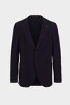 Cotton textured knit relaxed fit blazer
