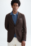 Cotton textured knit relaxed fit blazer