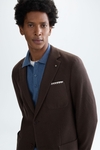 Cotton textured knit relaxed fit blazer
