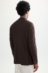 Cotton textured knit relaxed fit blazer