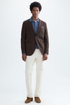 Cotton textured knit relaxed fit blazer