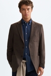 Cotton textured knit relaxed fit blazer