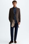 Cotton textured knit relaxed fit blazer