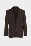 Cotton mottled knit relaxed fit blazer