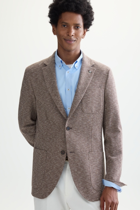 HOUNDSTOOTH KNIT RELAXED FIT BLAZER